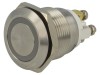 Comutator Anti-Vandalism 2 SPST-NO 2A 36VDC IP65 &Oslash;19mm DUAL LED 12V