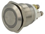 Comutator Anti-Vandalism 2 SPST-NO 2A 36VDC IP65 &Oslash;19mm DUAL LED 12V
