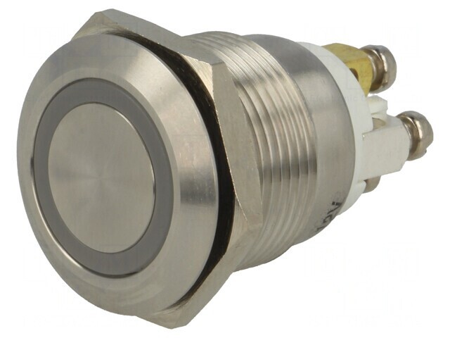 Comutator Anti-Vandalism 2 SPST-NO 2A 36VDC IP65 &Oslash;19mm DUAL LED 12V