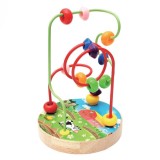 Jucarie spirala cu bile, Dimbo, Lemn, 10.5x16 cm, 3+ ani