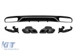 Difuzor tip E63 cu capace negre potrivit pentru bara spate standard a Mercedes E-Class W213 dupa 2016 -oo--oo-, garnitura cromata Performance AutoTuni