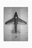 21mxm_aircrafts_007|Frameless Wall Poster, Fighter Jet Top View, Aviation Art, Canvas, 2025 Aviation Collection | A4 (21 x 29.7 cm) - 21mxm_aircrafts_