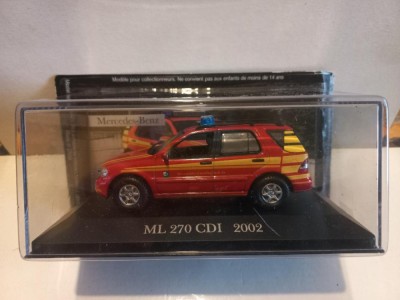 Macheta Mercedes Benz ML 270 CDI - 2002 Pompieri 1:43 Deagostini Mercedes foto