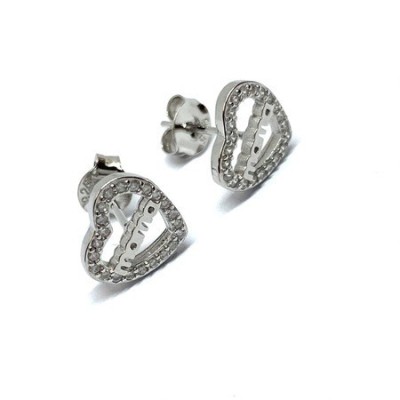 Cercei din argint 925 jolie silver, model inimi cu mama, 12 x 12 mm, 2.8 g foto