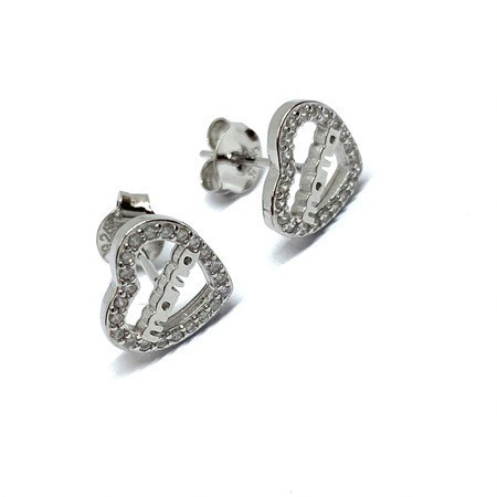 Cercei din argint 925 jolie silver, model inimi cu mama, 12 x 12 mm, 2.8 g