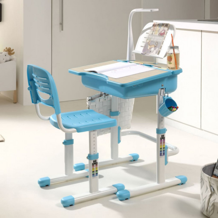 Vipack Birou reglabil copii &bdquo;Comfortline 301&rdquo; cu scaun, alb/albastru