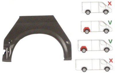 Segment reparatie aripa spate Ford Transit, 2001- 2006,Partea Dreapta, Spate, Model Medium/Lung foto