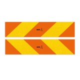 Set 2 placute reflectorizante Hico galben rosu fluorescent 565x132 mm aluminiu