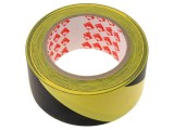 Bandă de avertizare autoadezivă galben-negru 33m x 50mm