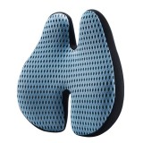 Pernă de Sprijin Lombar Ergonomică, Formă H, Memory Foam, Negru/Albastru, 42x38x9 cm, cu Husă