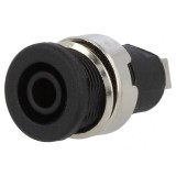 Soclu Banană 4mm 32A Negru Nichelat Pe Panou Cu Izolație