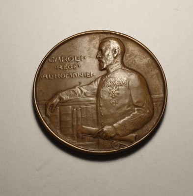 Medalie Fundatiunea Universitara Regele Carol I 1914 Piesa de Colectie foto