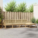 vidaXL Set de canapele de exterior cu pernă 4 pcs Alb și Bej Poliester 3386302