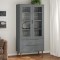 Gossi dulap cu vitrina, gri, 90x35x175 cm, lemn masiv de pin