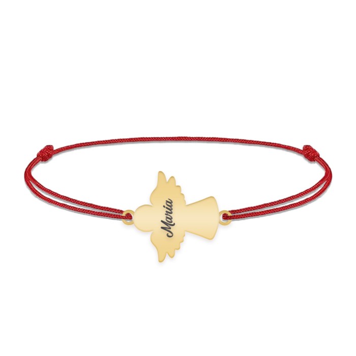Angelino - Bratara personalizata snur ingeras din argint 925 placat cu aur galben 24K