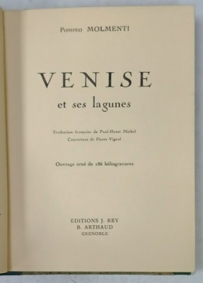 VENISE ET SES LAGUNES par POMPEO MOLMENTI , 1926 foto