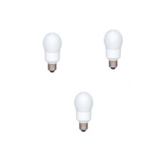 SET 3 becuri fluorescent Panasonic, soclu E27, putere 13W, forma oval, lumina alb rece, alimentare 220 - 240 V, "EFA13E672V-3" (timbru verde 1.35 lei)