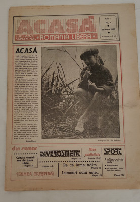 ACASA supliment săptăm&amp;acirc;nal Rom&amp;acirc;nia Liberă (19 martie 1990) Anul 1, nr. 3 foto