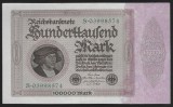 GERMANIA 100000 / 100.000 MARCI / MARK 1923 [6] P- 83a.1 , fara T , Serie : S 03998663 , XF++ / a UNC