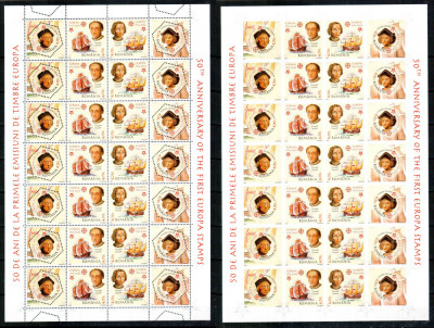 Romania 2005, LP 1691+ a, 50 ani EUROPA, coli dant + nedant, MNH! LP 280,00 lei foto