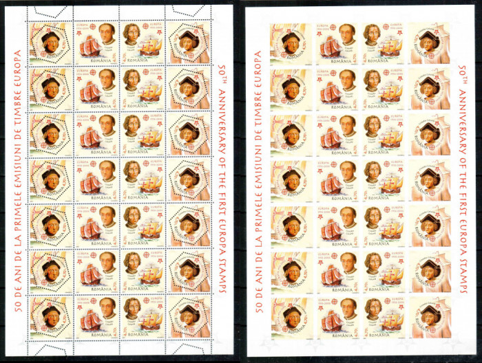 Romania 2005, LP 1691+ a, 50 ani EUROPA, coli dant + nedant, MNH! LP 280,00 lei