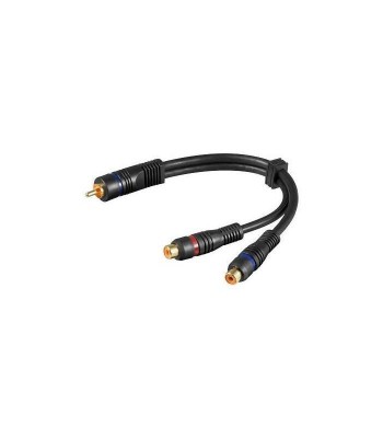 Cablu adaptor RCA la 2x RCA mama OFC dublu ecranat Goobay foto