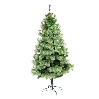 Brad de craciun artificial tip pin, inaltime 240 cm, suport metalic inclus, bogat in ramuri premium, verde foto
