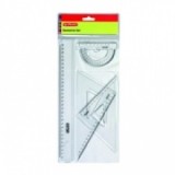 Set geometrie 4 piese (rigla, raportor, 2 echere), Herlitz