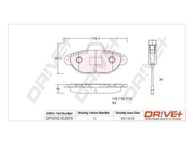 Dr!ve+ DP1010.10.0974 set placute frana,frana disc foto