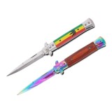 Cumpara ieftin Set doua cutite pliabile cu arc, DEPOX&reg;, oțel inoxidabil 420, deschidere automată, 22 cm