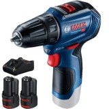 Bosch GSR 12V-30 + 1600A019R8 - Masina de gaurit si insurubat 30 Nm + Set 2 acumulatori si incarcator Li-Ion 12 V 2 Ah