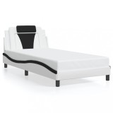 Cumpara ieftin Cadru de pat Viana fara saltea alb si negru 100x200cm piele artificiala