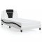 Cadru de pat Viana fara saltea alb si negru 100x200cm piele artificiala