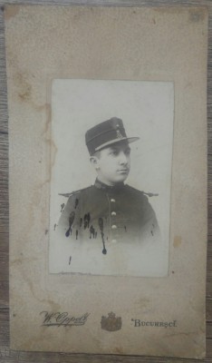 Sublocotenent roman de la inceputul sec XX// W. Oppelt Bucuresci foto