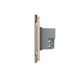 Cumpara ieftin Intrerupator cvadruplu cap scara / cap cruce wireless cu touch Livolo cu rama din sticla, standard Italian - Serie noua