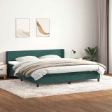 Cumpara ieftin Pat box spring cu saltea, verde &icirc;nchis, 200x210 cm, catifea