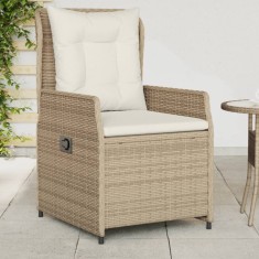 vidaXL Scaune de grădină rabatabile, 2 buc., bej, poliratan 368656