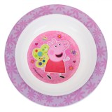Bol Plastic Peppa Pig, Diametru 16cm, Culoare Lila, Oem