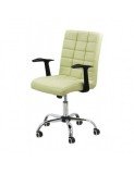 Scaun birou OFF 603, mecanism de balans, piele ecologica, baza otel cromat, 100 kg
