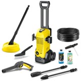 Aparat de spalat cu presiune K 3 Car &amp;amp; Home, 1600 W, 120 bar presiune maxima, 380 l/h debit maxim, pistol de presiune ridicata G120 Q, Home Kit ac