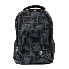 Ghiozdan pentru scoala cu 3 compartimente,model Black Anime,43 cm