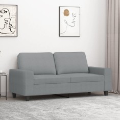 vidaXL Canapea cu 2 locuri, gri deschis, 140 cm, material textil