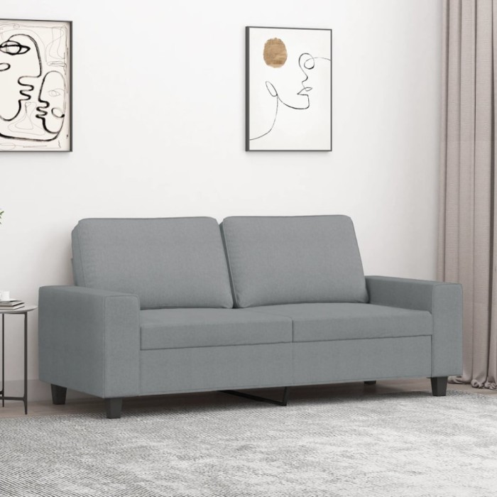 Gossi canapea cu 2 locuri, gri deschis, 140 cm, material textil