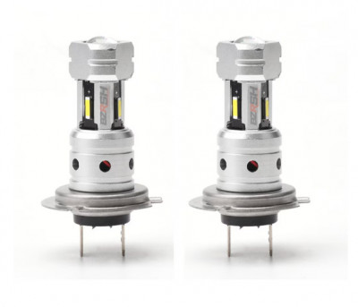 Set 2 becuri Auto LED H7-1860, 15 LED, 12V, 100W, 6000K, lumina alba rece, 8000Lm, BZRSH foto