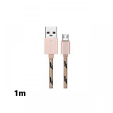 Cablu MicroUSB Devia Fashion Gold 1m (impletitura textila)