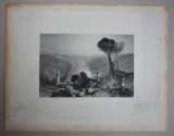 Joseph Mallord William Turner &quot;Oberwesel&quot; gravura 1842, Peisaje, Cerneala, Altul