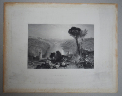 Joseph Mallord William Turner &amp;quot;Oberwesel&amp;quot; gravura 1842 foto