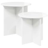 vidaXL Set măsuțe laterale 2 pcs Alb foarte lucios Lemn prelucrat 8001014