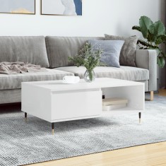 vidaXL Masă de cafea, alb extralucios, 90x60x35 cm, lemn compozit 827054