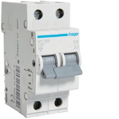 Siguranta automata 25A 2P Curba C 4,5ka Hager MY225